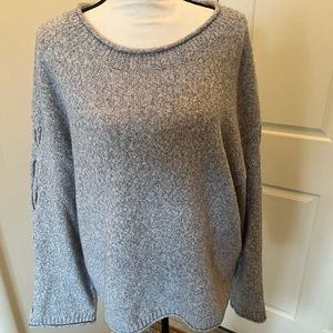 Grey Pullover Open Braid Sleeves 1X